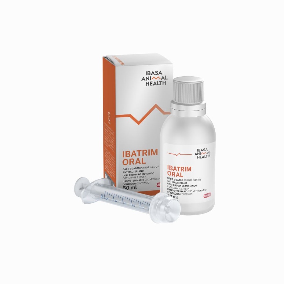Ibatrim Ibasa 50ml - Antibacteriano Oral para Cães e Gatos | IBASA